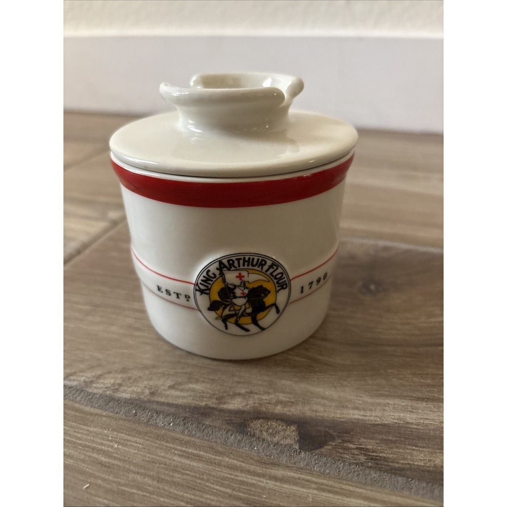 King Arthur Butter Bell Keeper Crock Holder Vintage Style Ceramic
